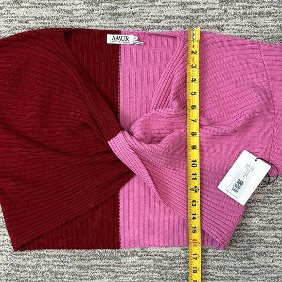 NWT AMUR Cruz Twist Sweater Cranberry Red XS - Picture 8 of 14